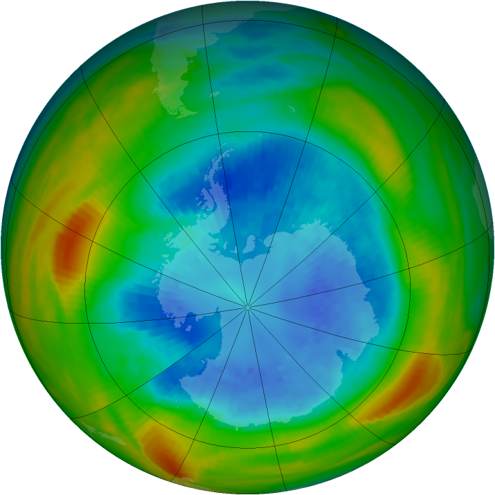 Antarctic ozone map for 09 September 1982